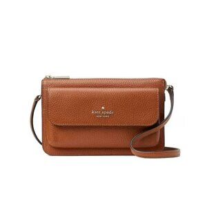 NWT Kate Spade Leila Pebbled Leather Crossbody, Tan/Warm Gingerbread